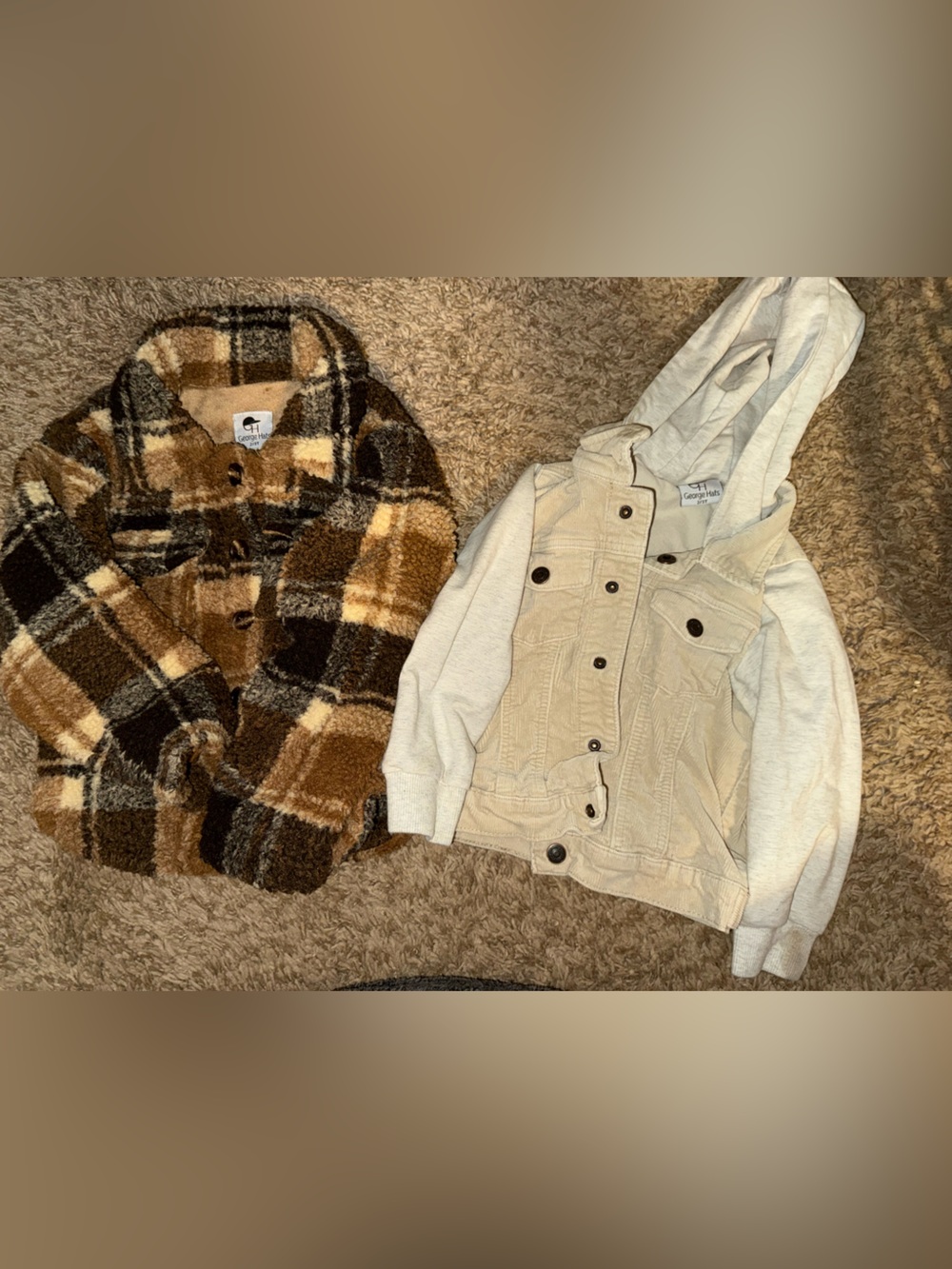 Cozy Kids Brown Plaid Sherpa Jacket - Unbranded